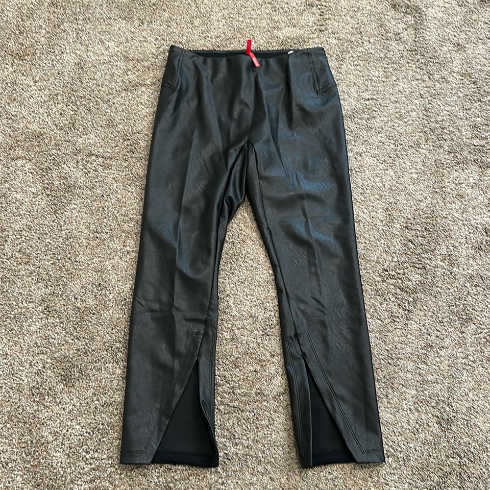 SPANX leather like split hem pants